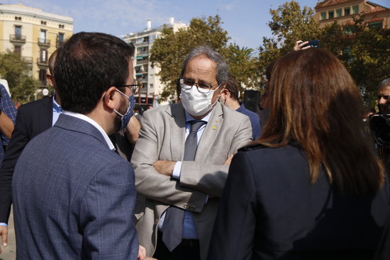 Ousted Catalan president Quim Torra at an event commemorating the October 1 independence referendum on its third anniversary (by Sílvia Jardí)